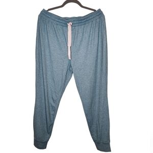 NWOT Well+Calm Lightweight Ribbed Knit Joggers Blue/Green XL